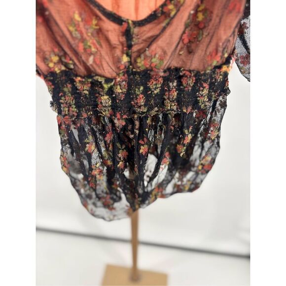 Free People Dottie Lace Off Shoulder Flutter Sleeve Top Womens Size XS - Picture 8 of 12